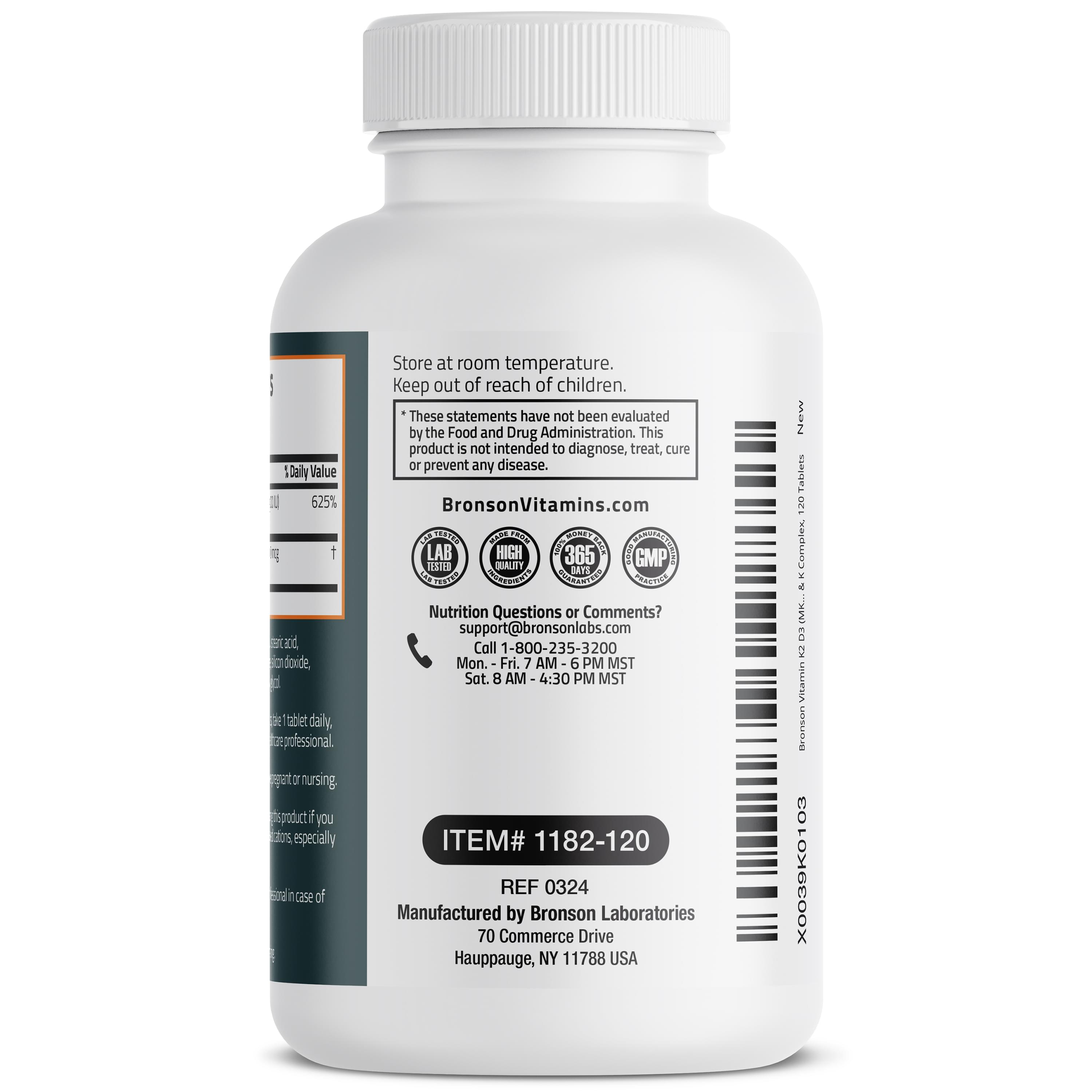 Bronson Basics, Vitamin K2 + D3, 2 In 1 Support, 120 Tablets — foto 2