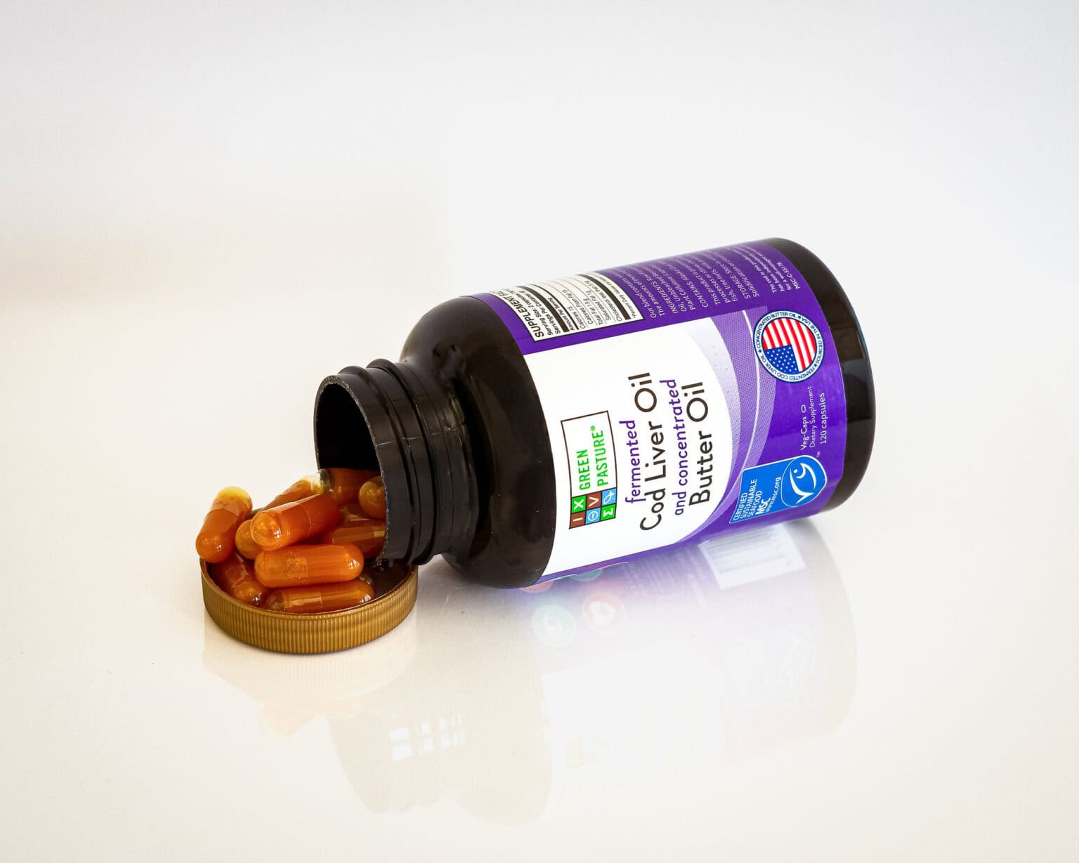 Green Pasture, Fermented COD Liver Oil & Concentrated Butter Oil, 120 VegCaps — foto 2