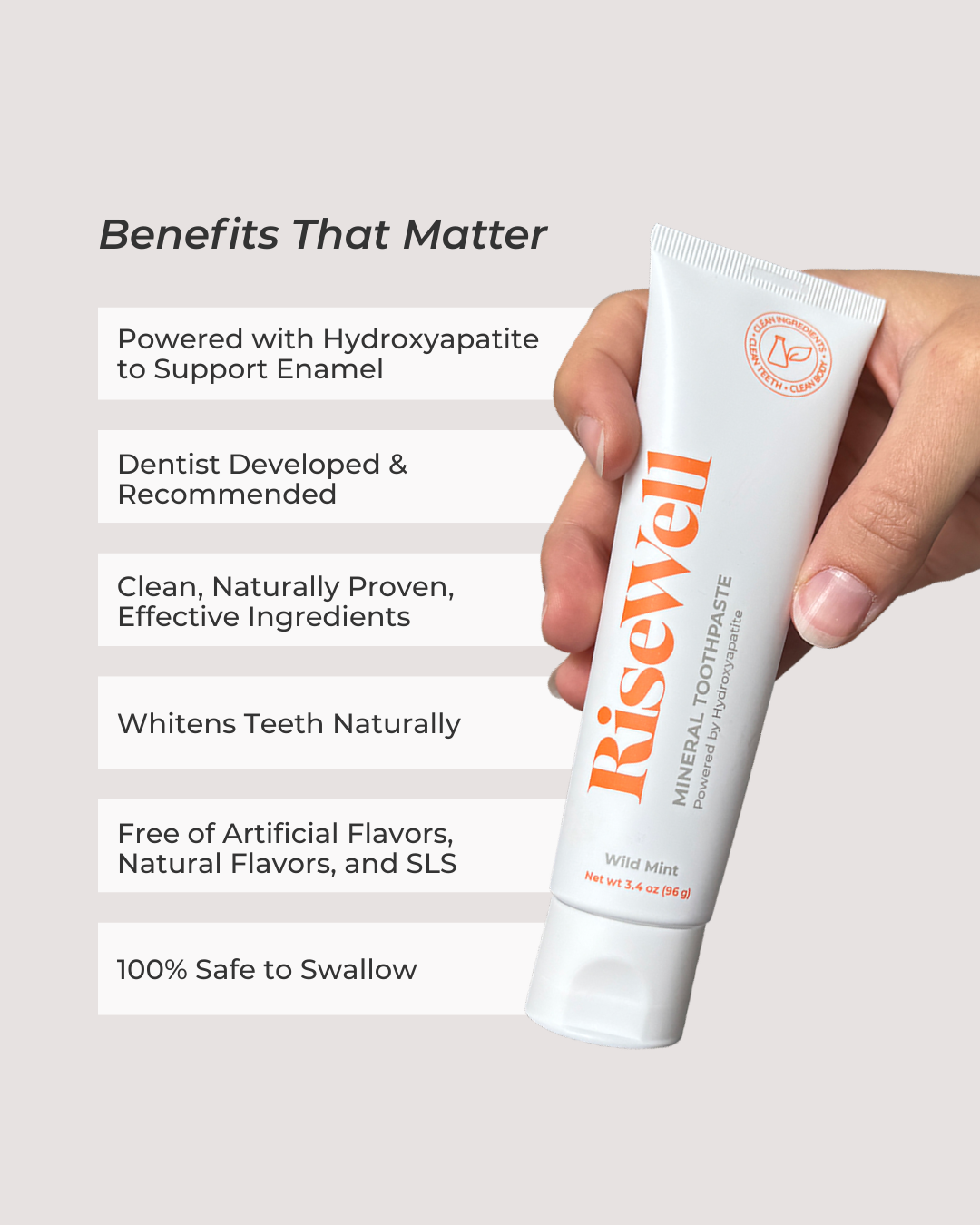 RiseWell Mineral Toothpaste, Wild Mint 96g — foto 3