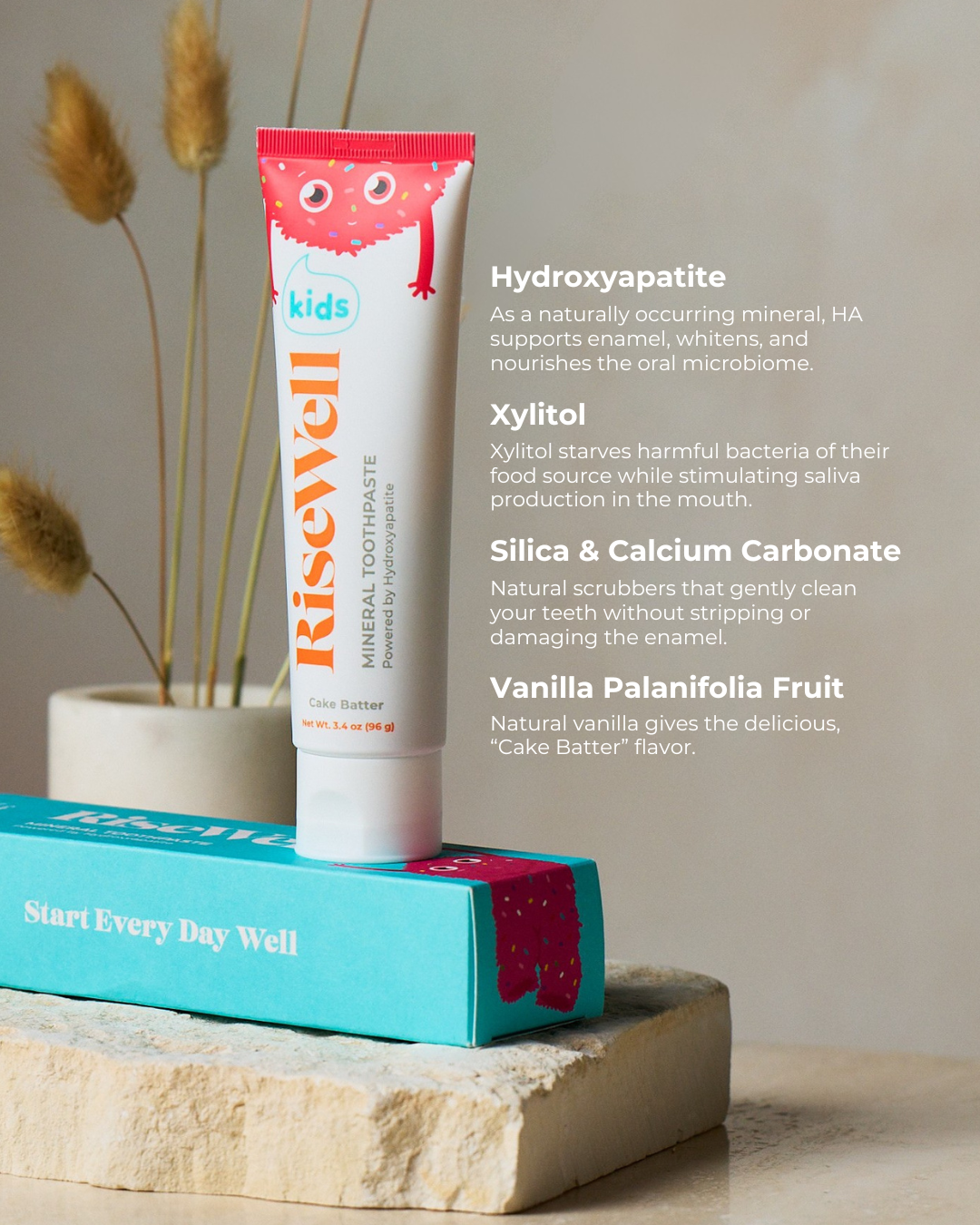 RiseWell Mineral Toothpaste Kids, Cake Butter 96g — foto 4