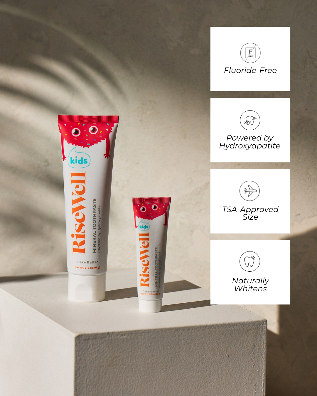 RiseWell Mineral Toothpaste Kids, Cake Batter, Travel Size 1pc — foto 2