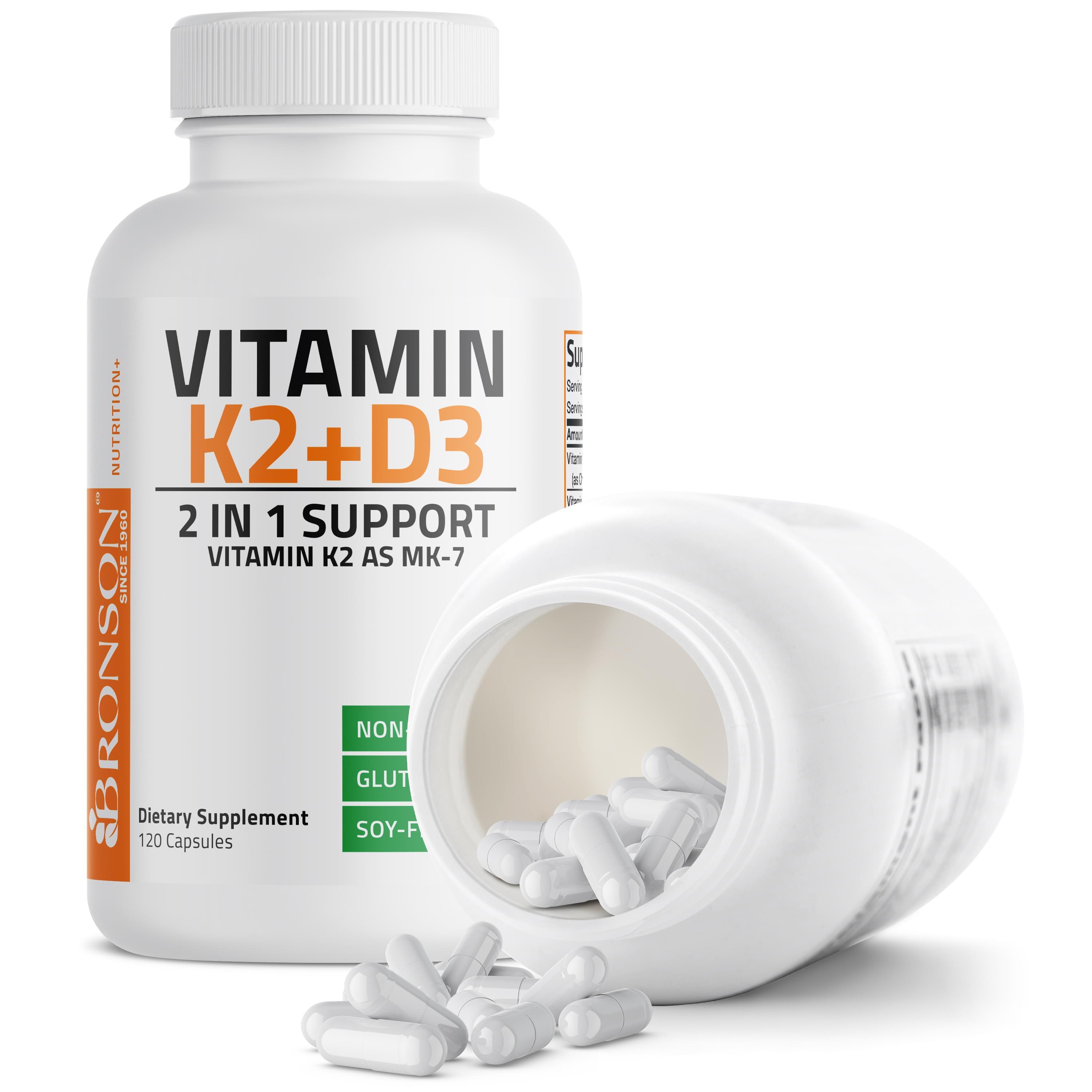 Bronson, Vitamin K2 + D3, 120 Caps — foto 4
